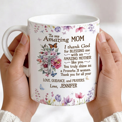 To My Amazing Mom - Personalized Ceramic Coffee Mug