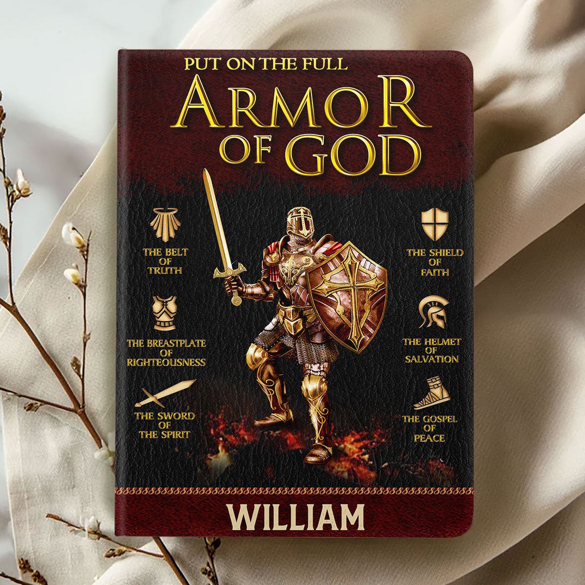 Armor Of God - Personalized Leather Cover Notebook GMJSNB200078