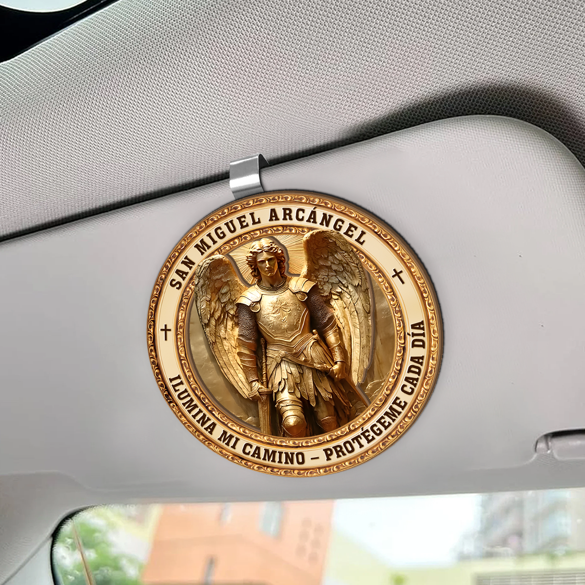 San Miguel Arcángel Guardian - Car Visor Clip