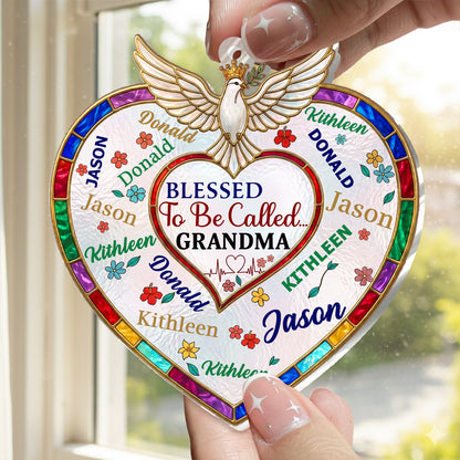 Blessed To Be Called Grandma - Personalized Suncatcher Ornament GOJS10359