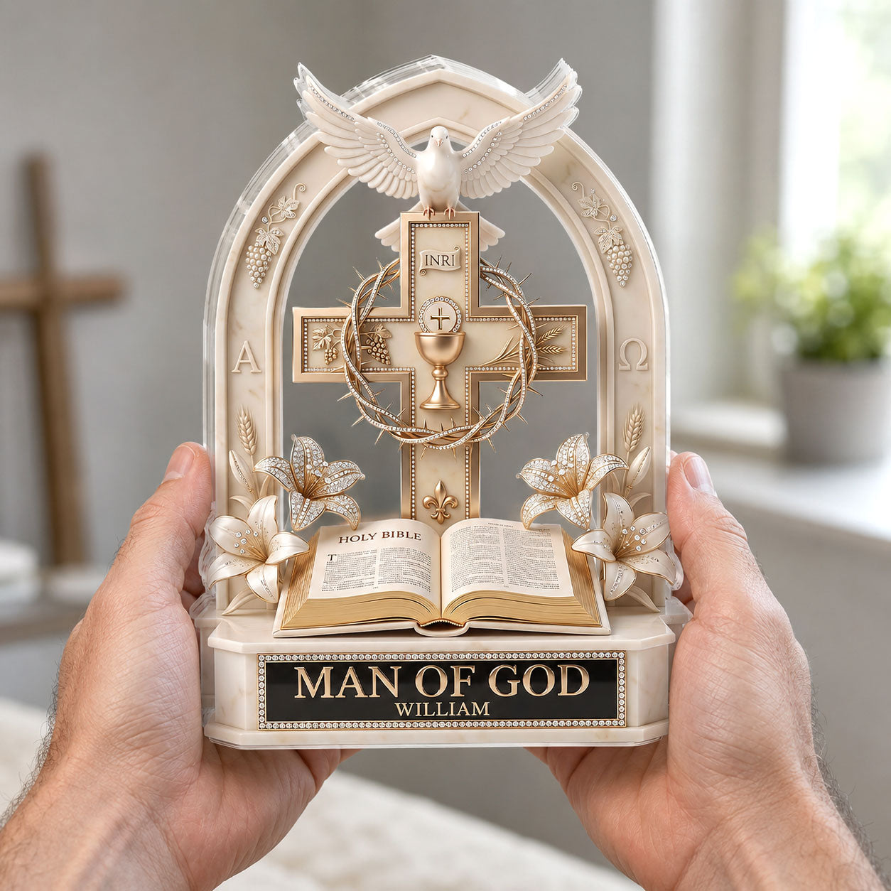 Man Of God - Personalized Acrylic Plaque - Christian Faith Home Decor GAPJS10012