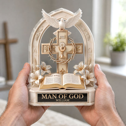 Man Of God - Personalized Acrylic Plaque - Christian Faith Home Decor GAPJS10012