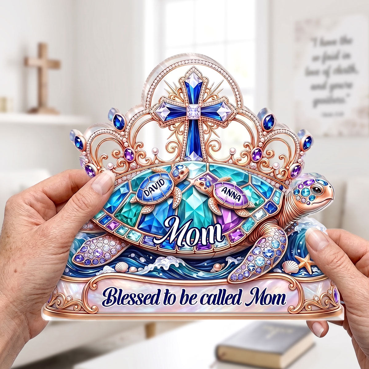 Blessed To Be Called Mama - Personalized Acrylic Plaque GAPJS10003