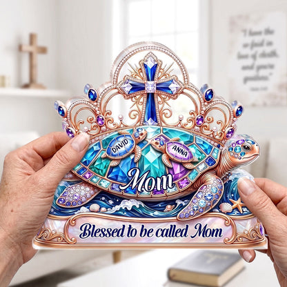 Blessed To Be Called Mama - Personalized Acrylic Plaque GAPJS10003