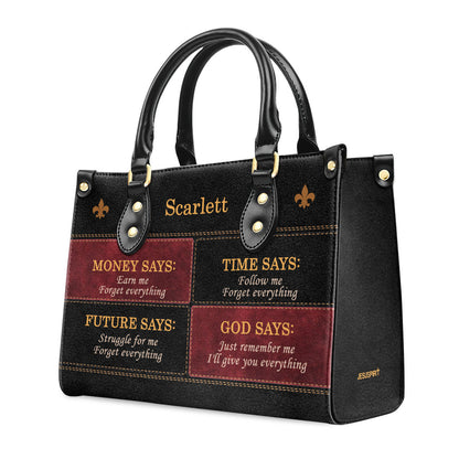 God Says - Personalized Leather Handbag - Gift for Women GMJSLB200014
