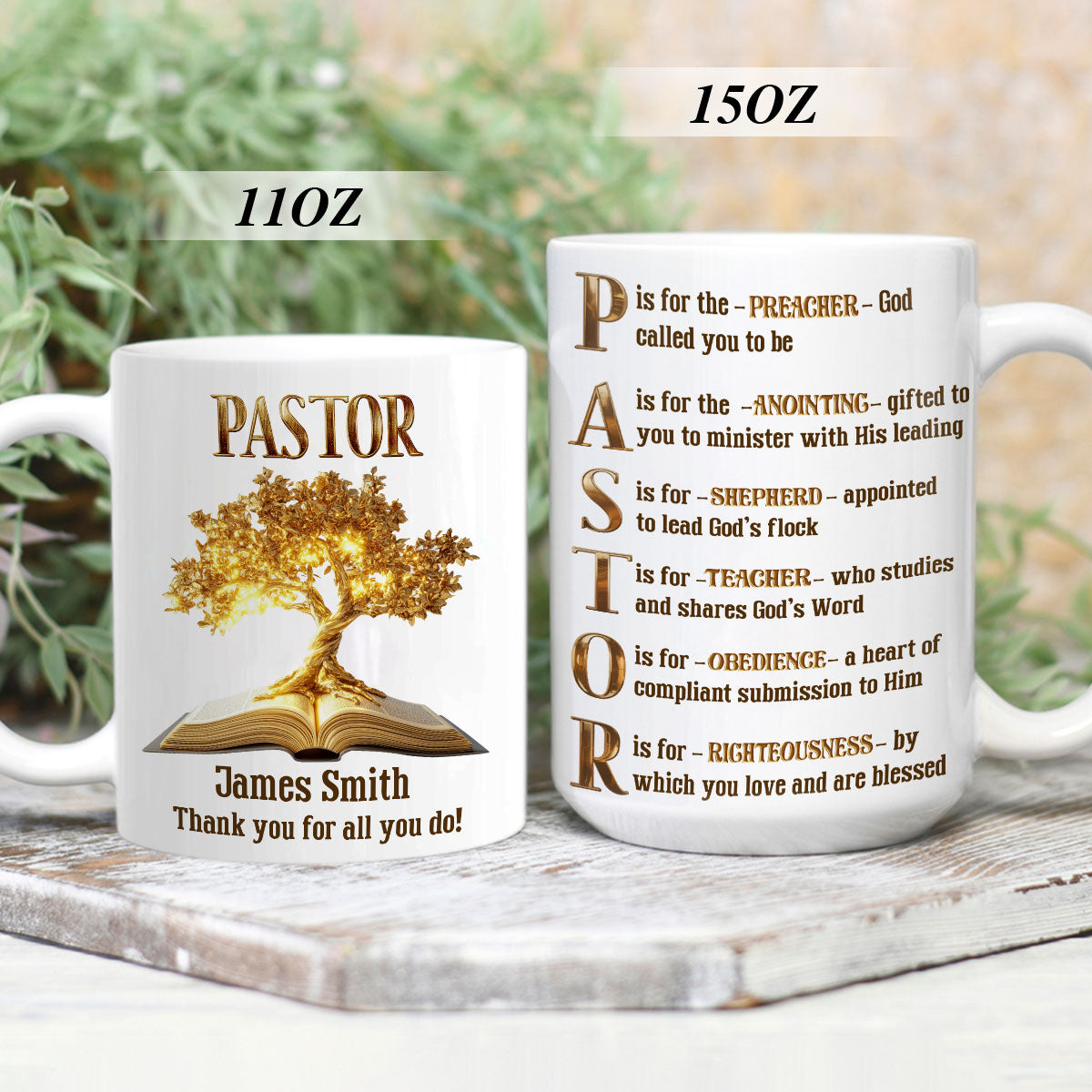 Thank You Pastor - Personalized Ceramic Coffee Mug