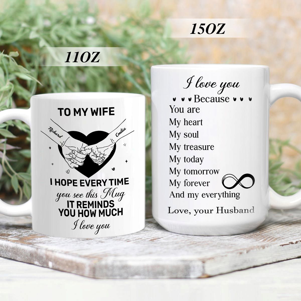 To My Wife I Love You - Personalized Ceramic Coffee Mug