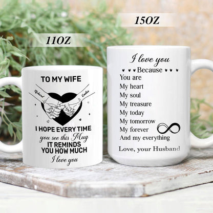 To My Wife I Love You - Personalized Ceramic Coffee Mug