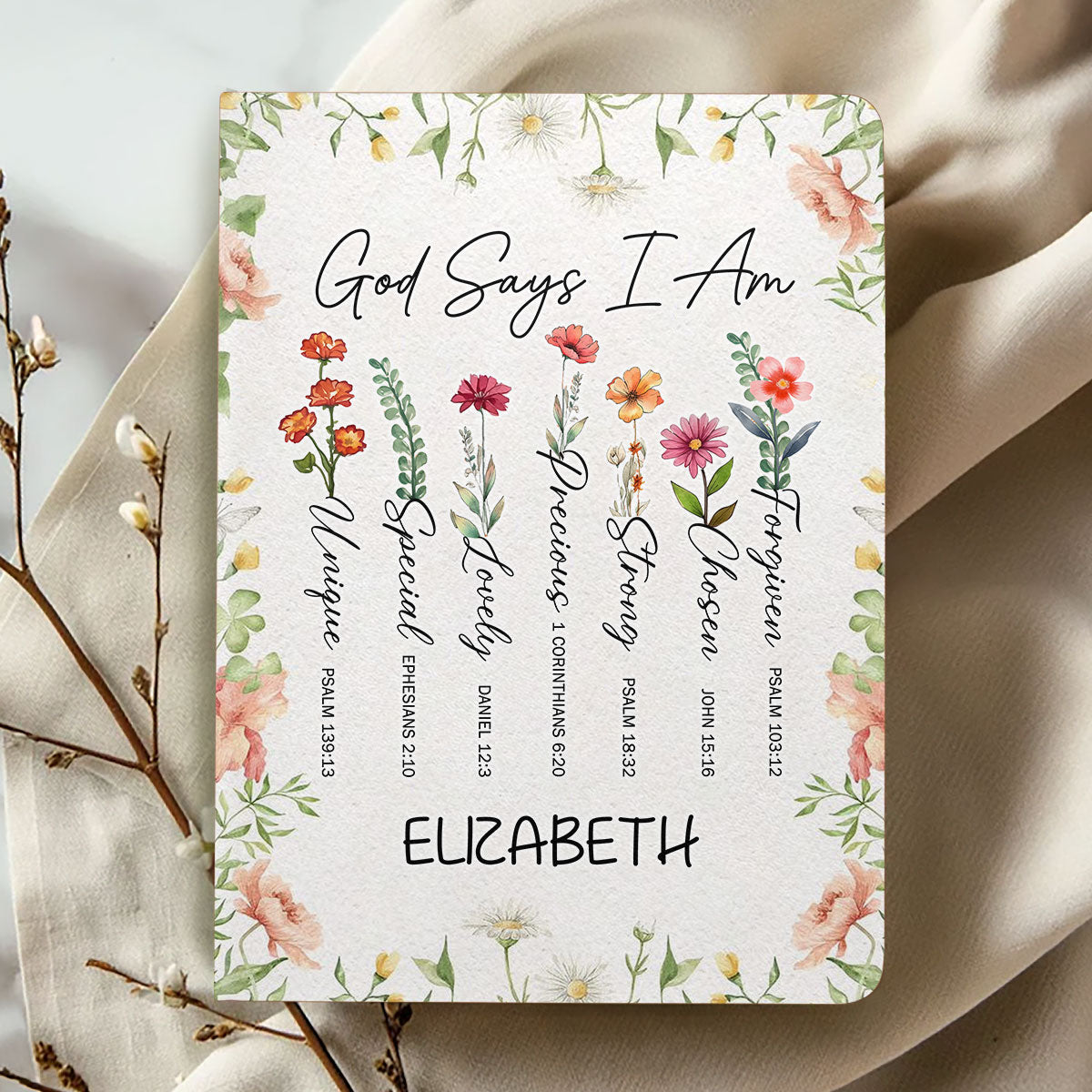 God Says I Am - Personalized Leather Cover Notebook GMJSNB200119