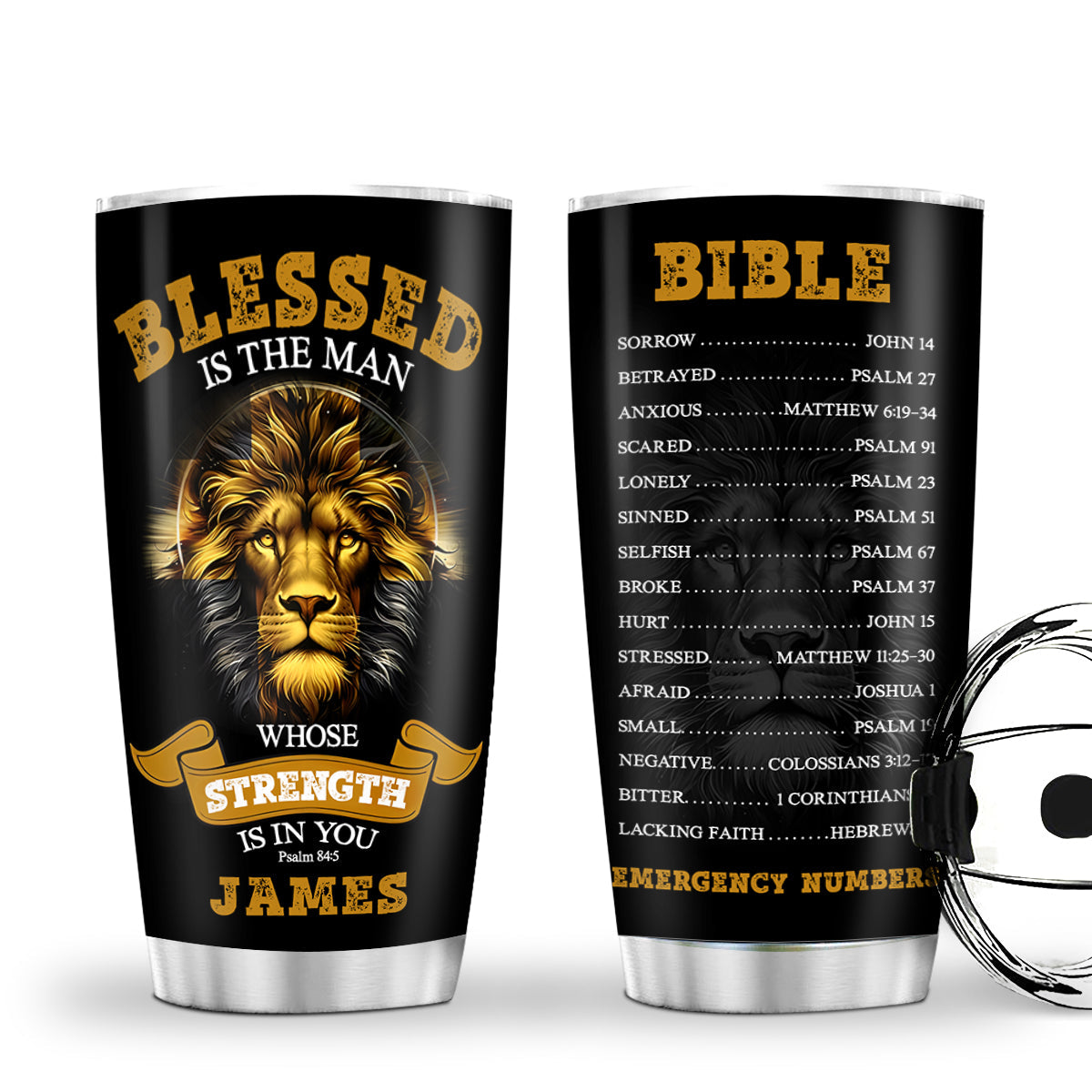 Blessed Is The Man Whose Strength Is In You - Personalized Stainless Steel Tumbler