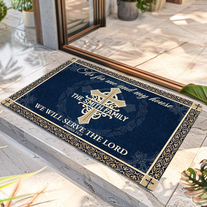 Serve The Lord - Personalized Doormat - Christian Home Decor