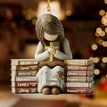 God Says I Am - Personalized Acrylic Ornament GOJS10312