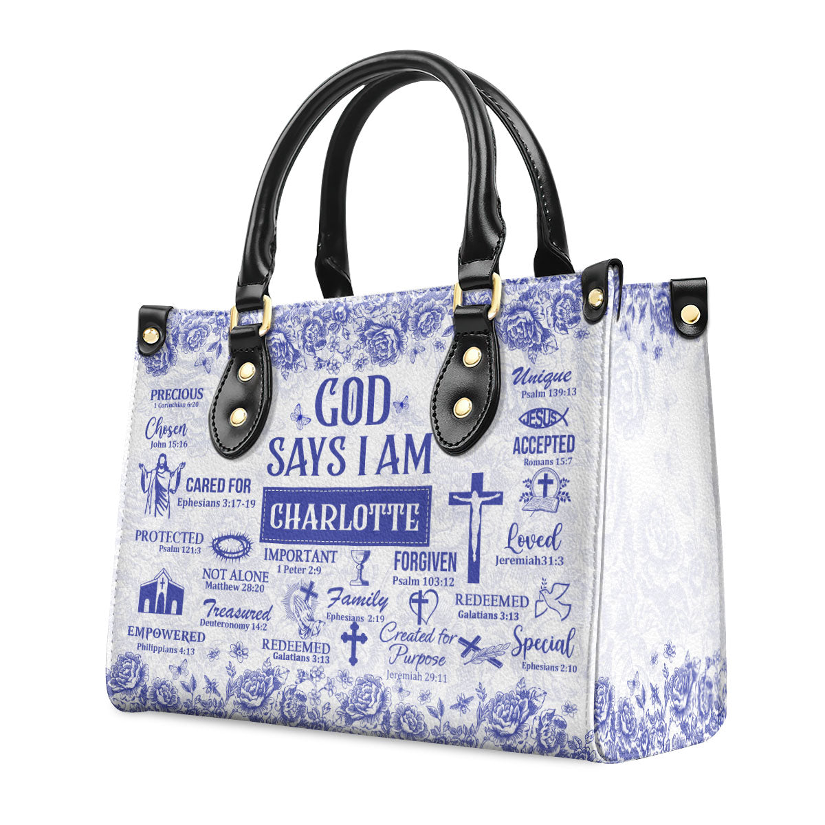 Faith Quote - Personalized Leather Handbag GMJSLB200089