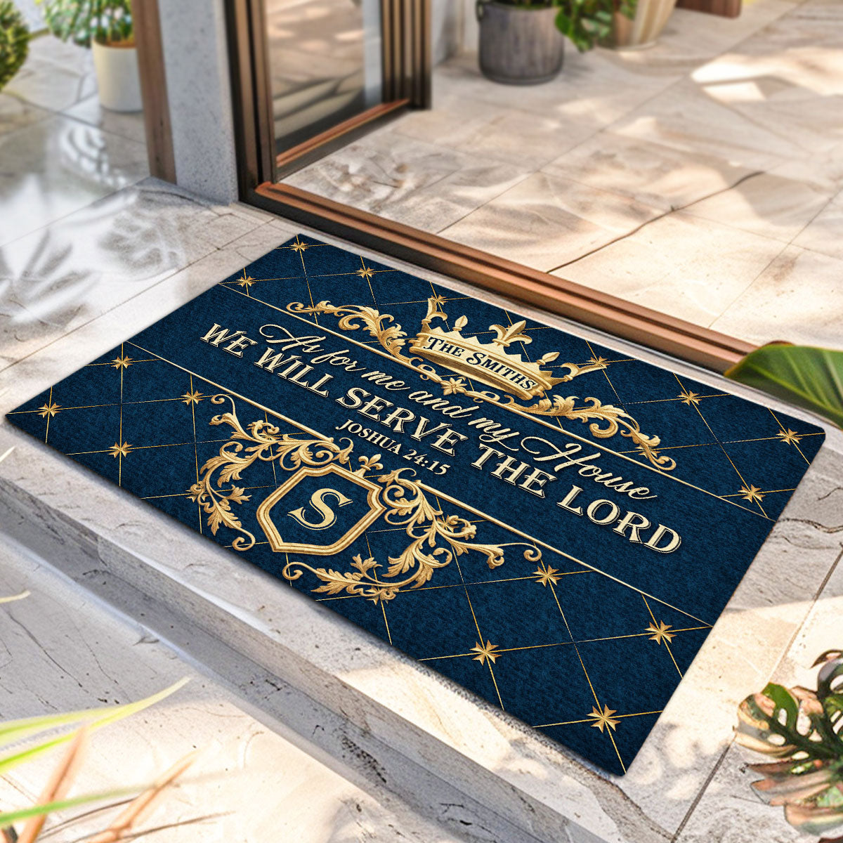 Serve The Lord - Personalized Doormat - Christian Home Decor