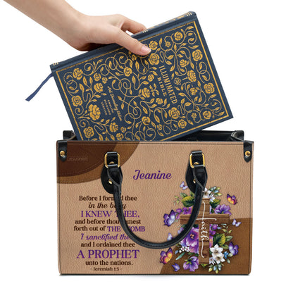 Jeremiah 1:5 - Personalized Leather Handbag GMJSLB200093