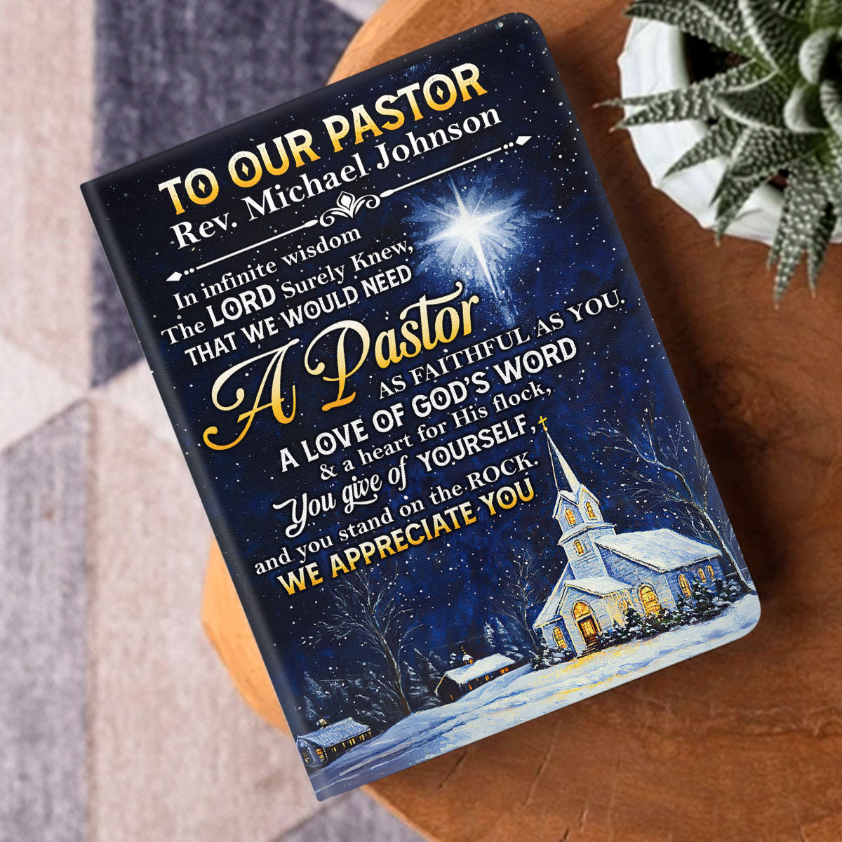 Faithful Pastor Tribute - Personalized Leather Cover Notebook GMJSNB200040