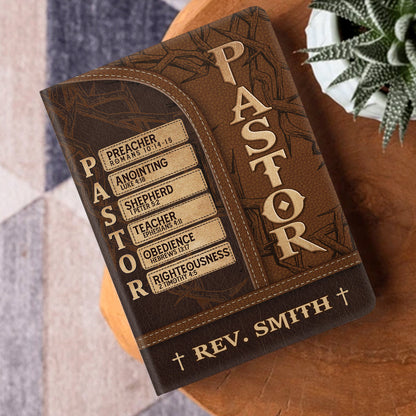Faith-Inspired - Personalized Leather Notebook for Pastor GMJSNB200058