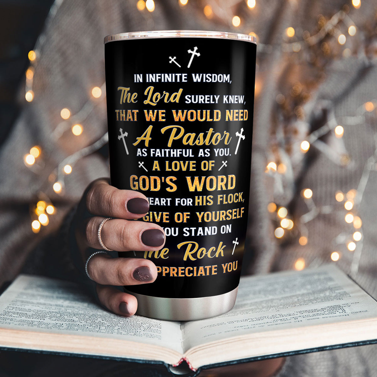 Faith-Inspired Pastor Gift - Personalized Stainless Steel Tumbler