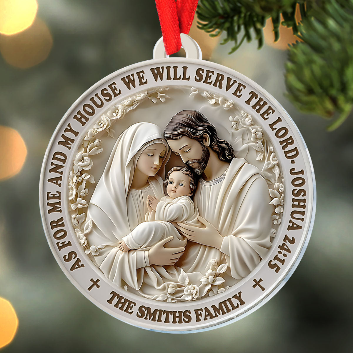 Serve The Lord - Personalized Acrylic Ornament - Christian Home Decor GOJS10158