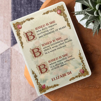 Blessed Is She - Personalized Leather Cover Notebook GMJSNB200109