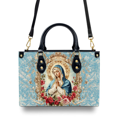 Our Lady of Grace - Leather Handbag - Christian Floral Design GMJSLB200096