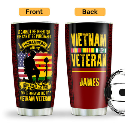 It Cannot Be Inherited - Personalized Military Tumbler