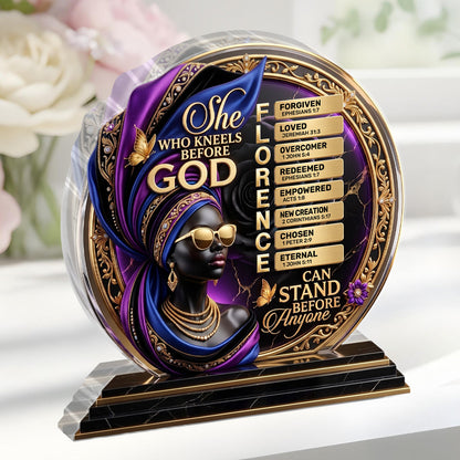 She Who Kneels Before God - Personalized Acrylic Plaque GAPJS10019