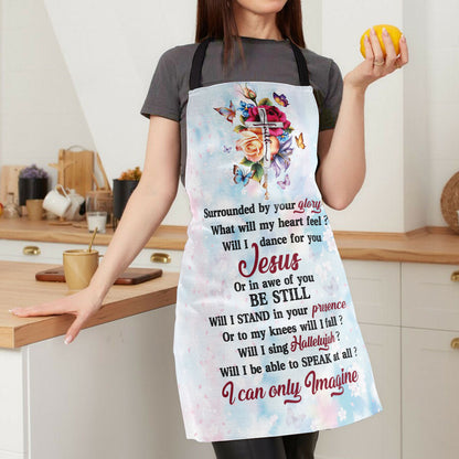 Inspirational Faith - Floral Apron with Neck Strap