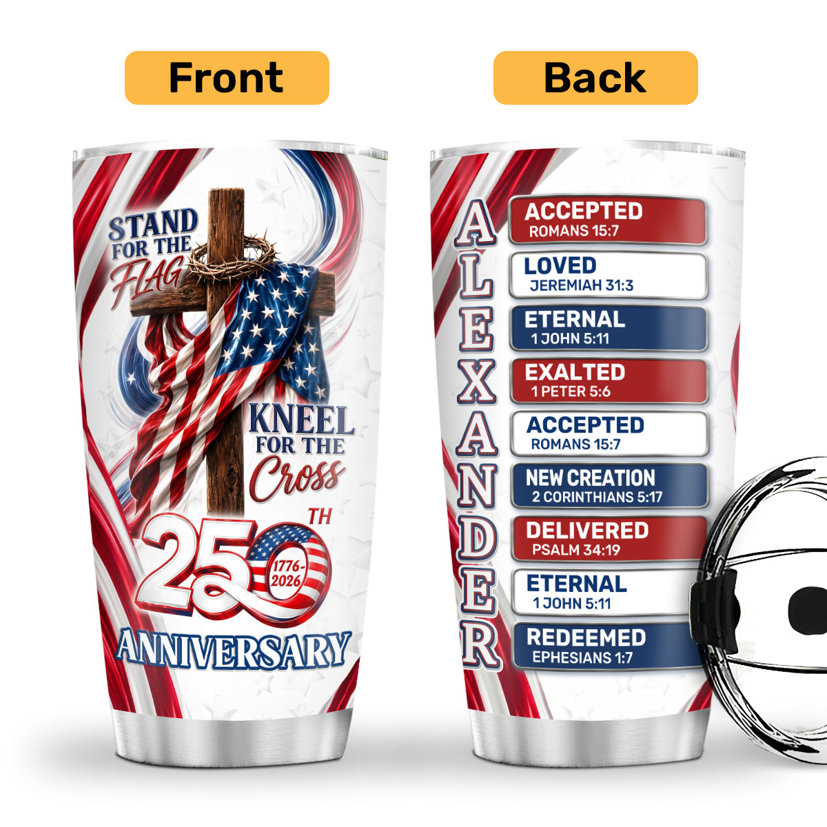Stand For The Flag - Personalized Stainless Steel Tumbler