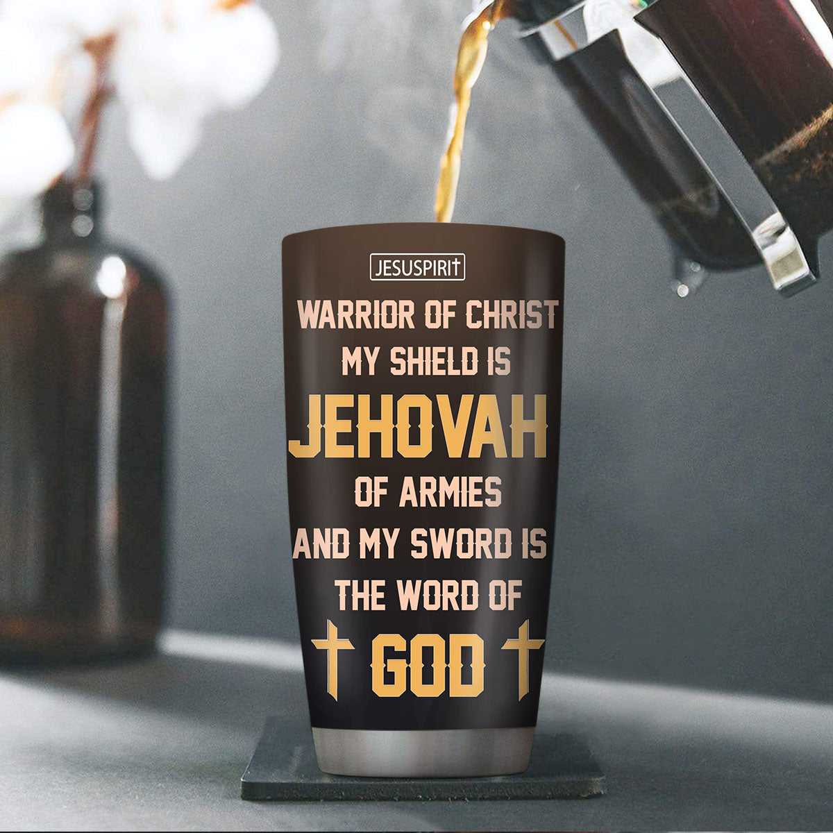 Warrior Of Christ - Personalized Stainless Steel Tumbler