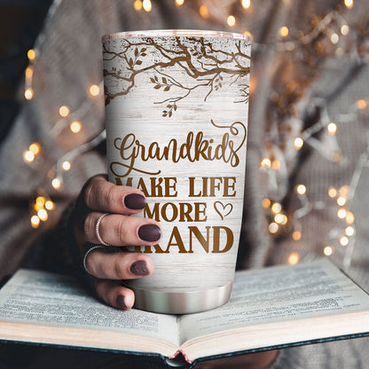 Grandchildren Make Life More Grand - Personalized Stainless Steel Tumbler