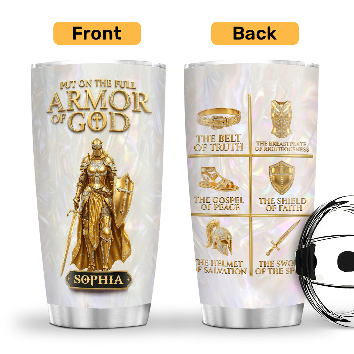 Full Armor of God - Personalized Stainless Steel Tumbler
