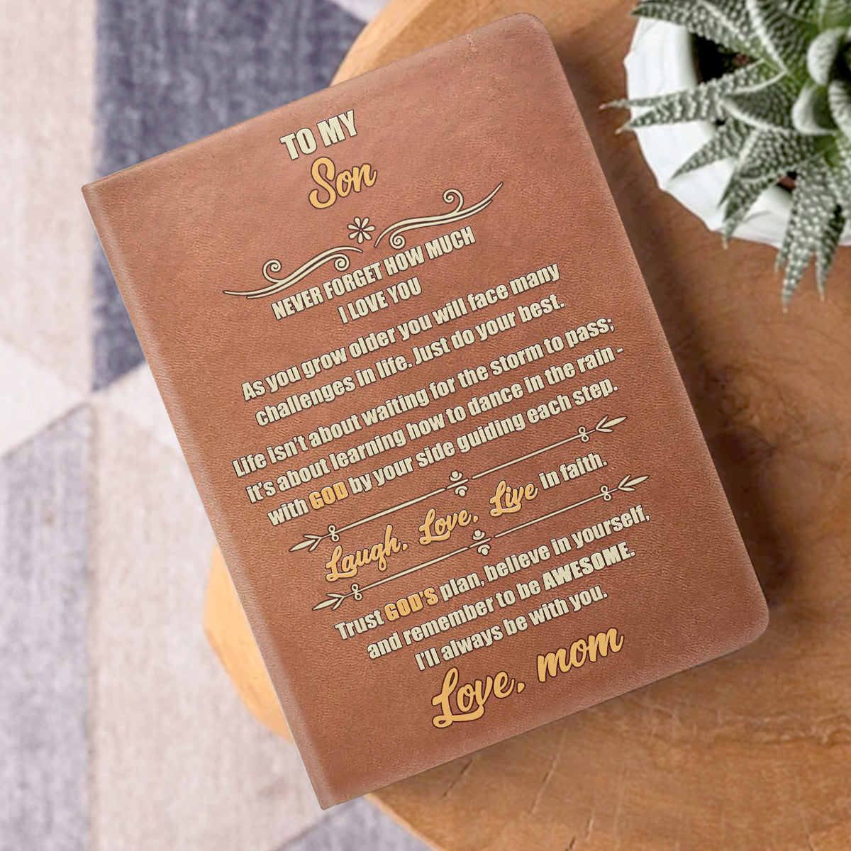 To My Son - Inspirational Leather Cover Notebook GMJSNB200087