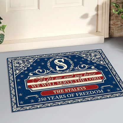 Serve The Lord - Personalized Doormat - Christian Faith GDMJS10012