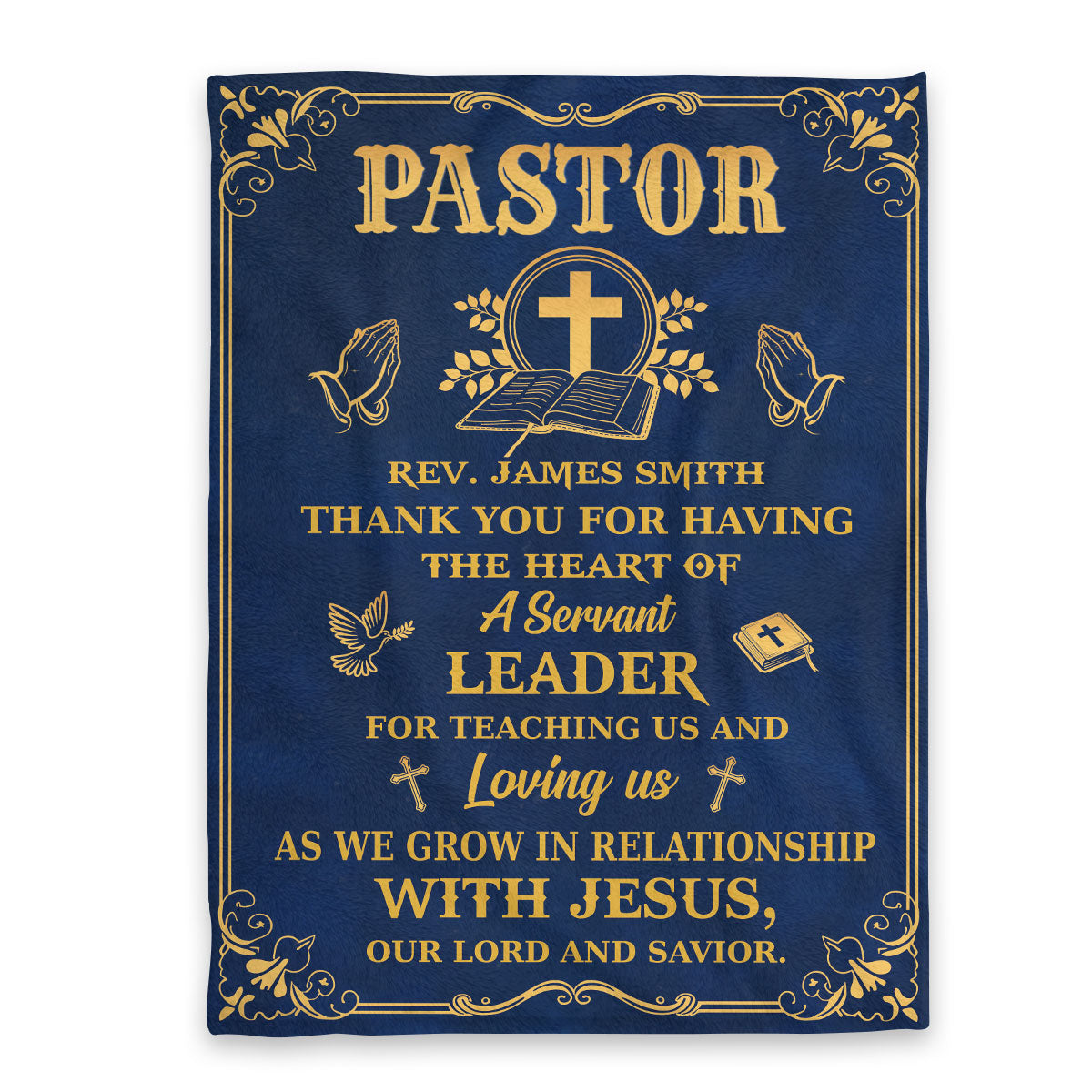 Thank You Pastor - Personalized Fleece Blanket GBJS10032