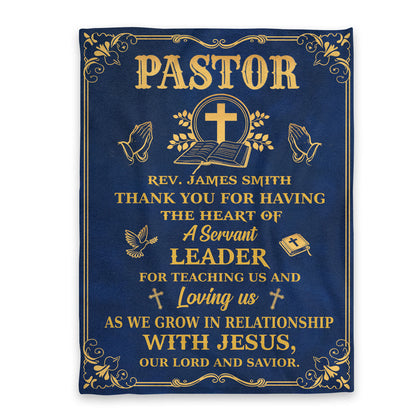 Thank You Pastor - Personalized Fleece Blanket GBJS10032