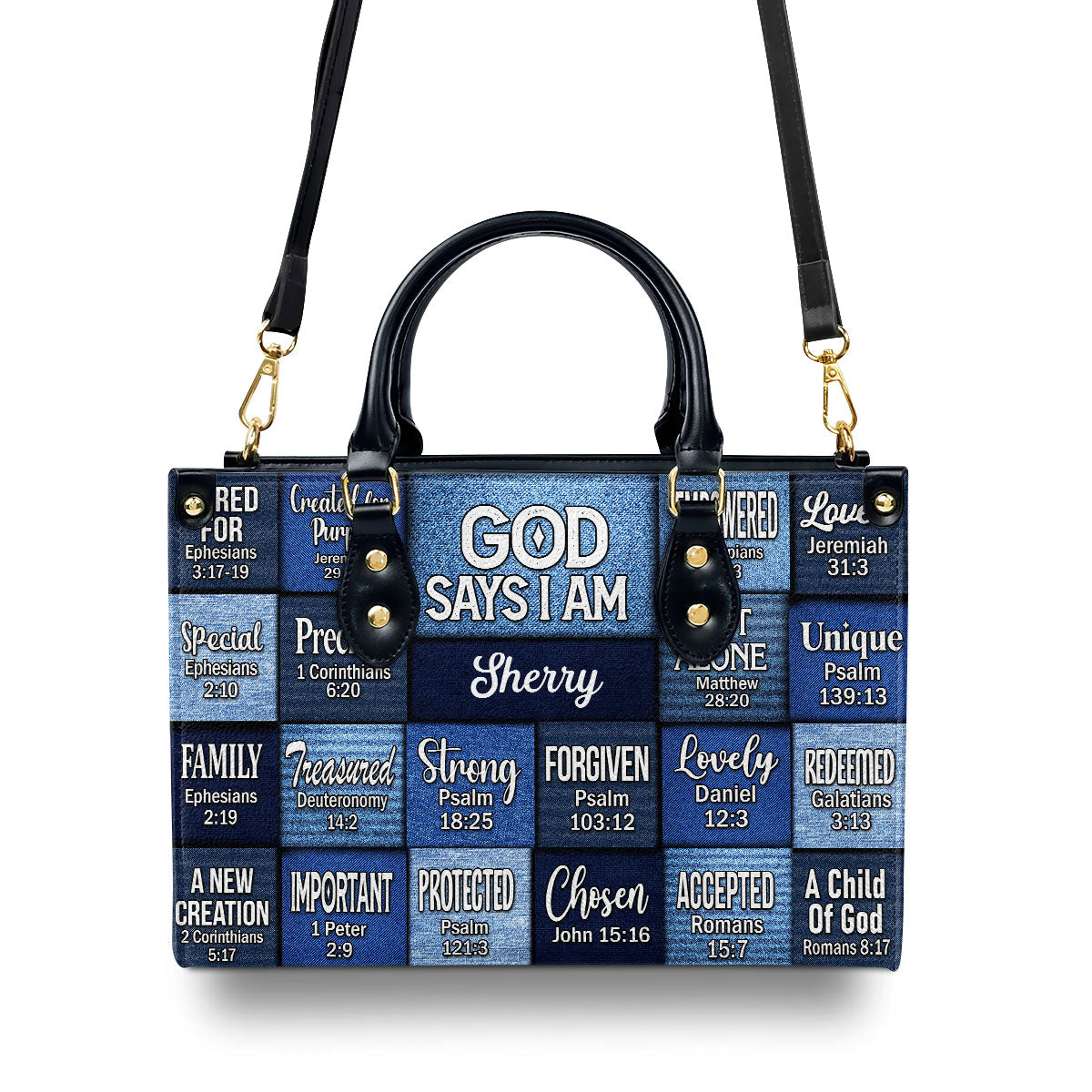 God Says I Am - Personalized Leather Handbag - Christian Gift for Women GMJSLB200084