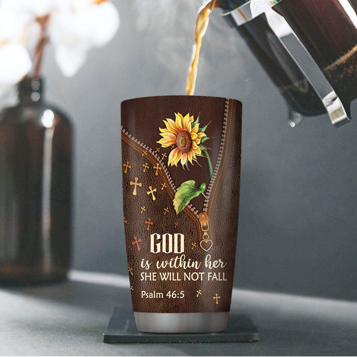 She Will Not Fall - Personalized Christian Tumbler