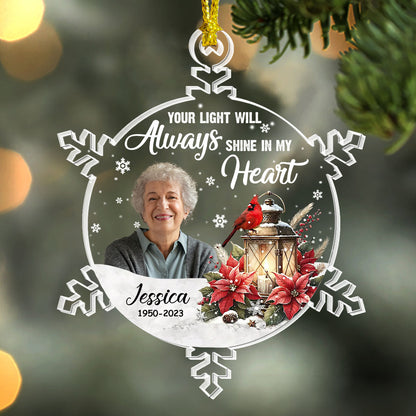 Your Light Will Always Shine - Personalized Acrylic Ornament GOJS10134