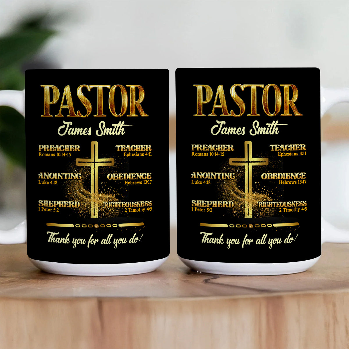 My Preacher, Teacher, & Shepherd - Personalized Ceramic Coffee Mug
