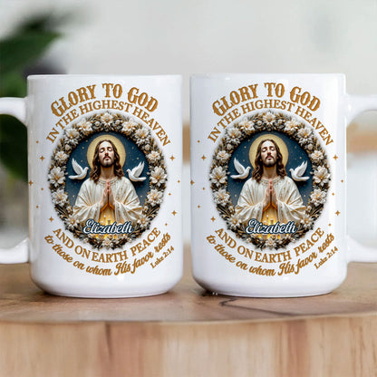 Glory To God - Christian Faith Personalized Coffee Mug