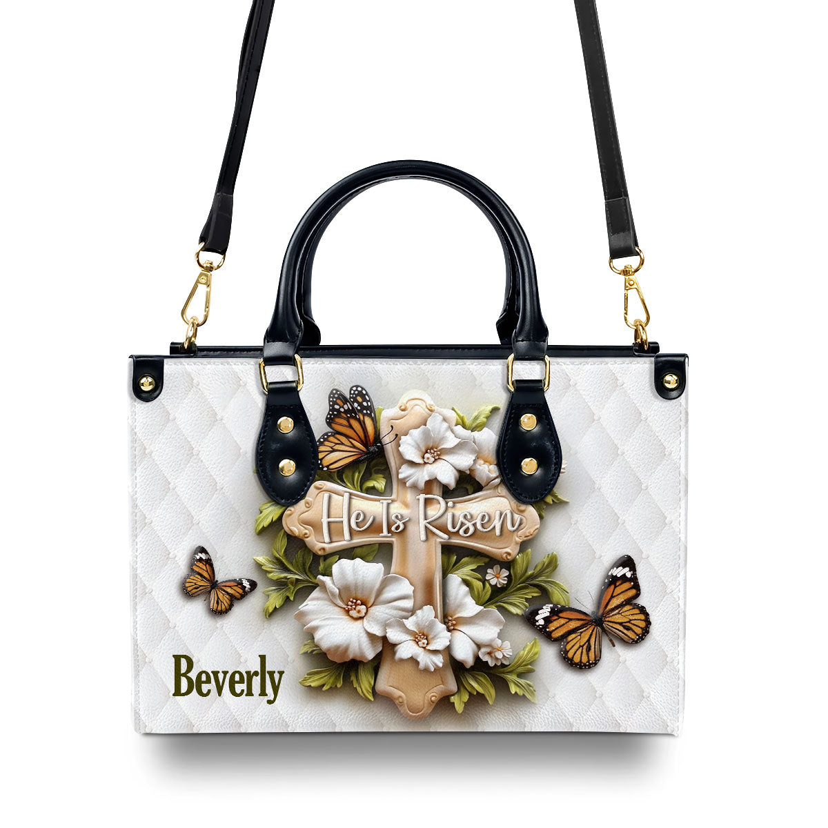 He Is Risen - Personalized Leather Handbag GMJSLB200100