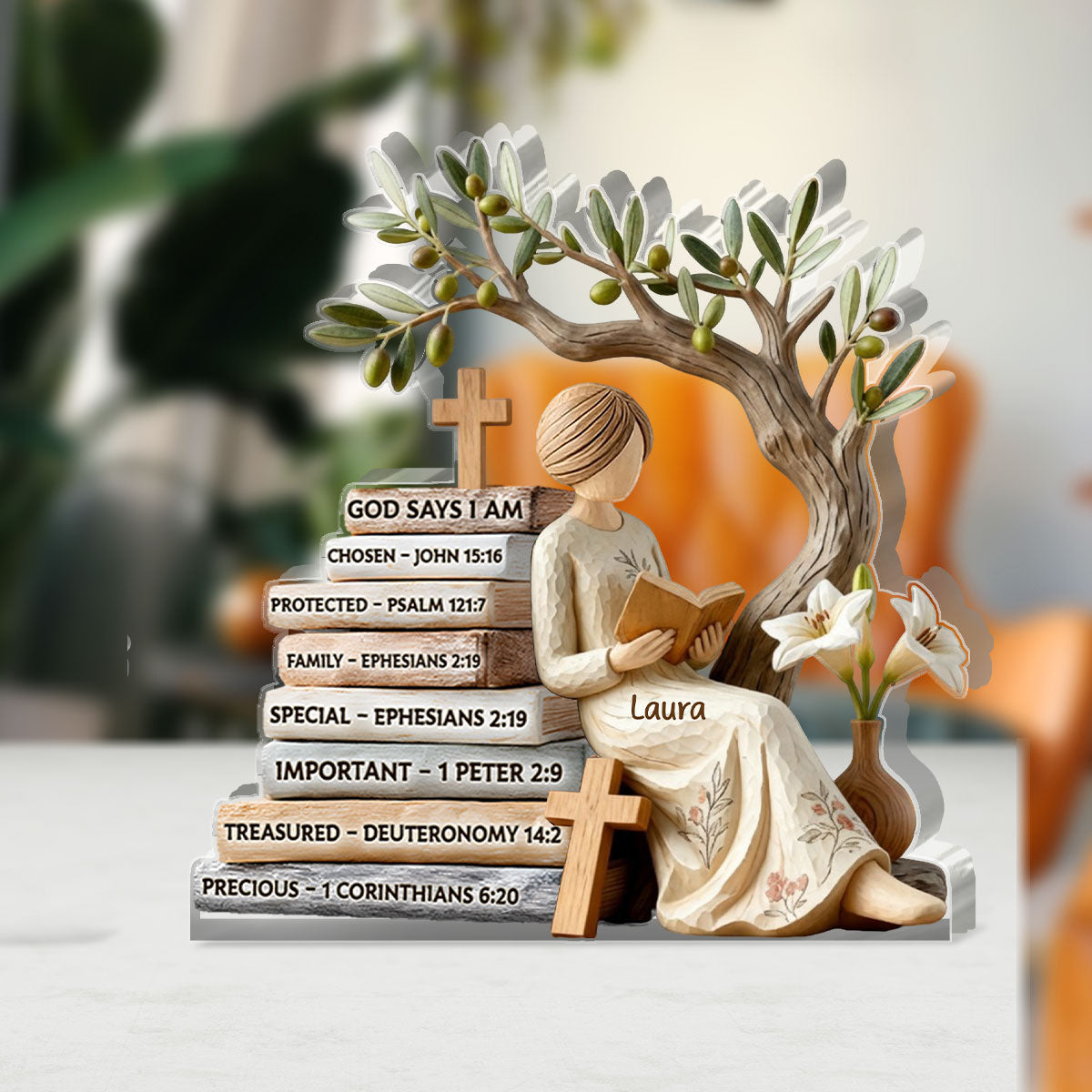 God Says I Am - Inspirational Faith Decor - Custom Acrylic Plaque GAPJS10173