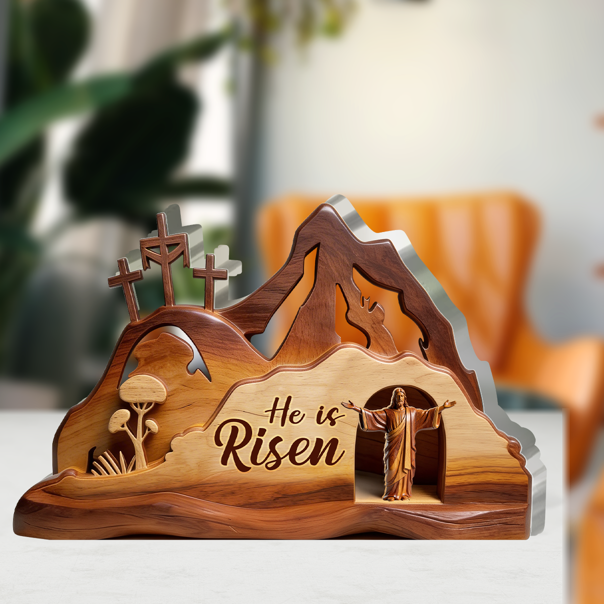 Empty Tomb - Custom Shaped Acrylic Plaque - Inspirational Faith Home Decor GAPJS10113
