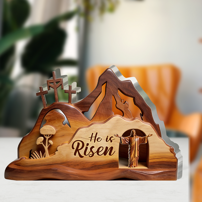 Empty Tomb - Custom Shaped Acrylic Plaque - Inspirational Faith Home Decor GAPJS10113