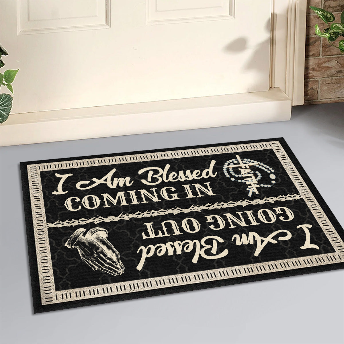 Blessed - Inspirational Christian Doormat - Rustic Home Decor GDMJS10057
