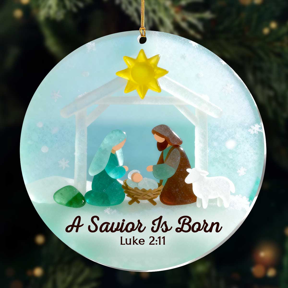 A Savior Is Born - Christmas Faith Acrylic Ornament GOJS10338