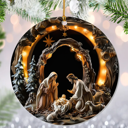 Nativity Scene Christmas - Acrylic Ornament - Holiday Decor GOJS10049