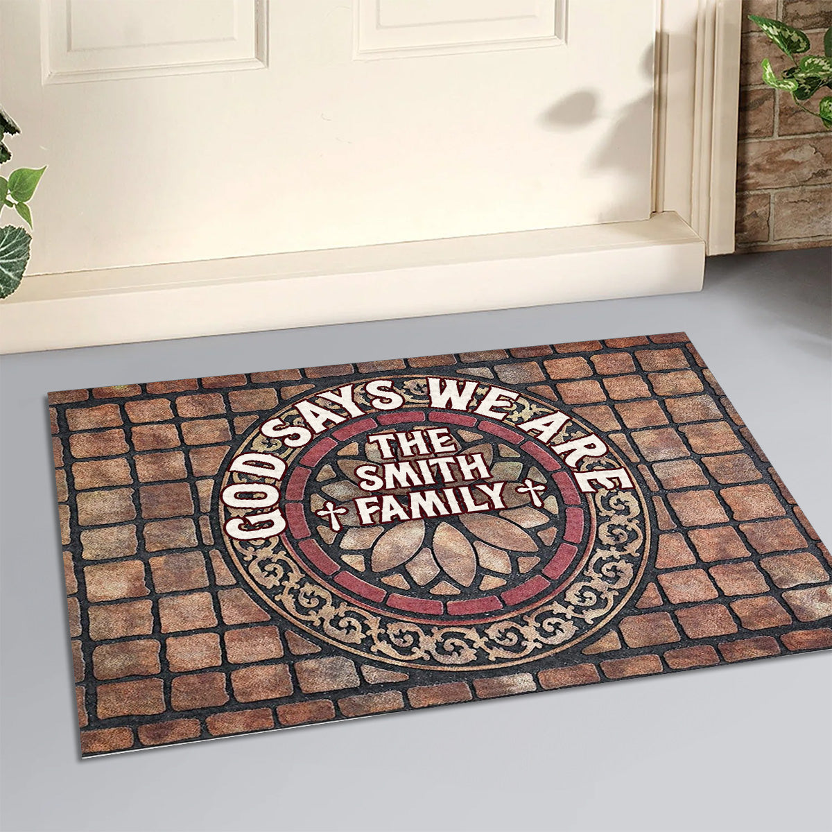 God Says We Are - Personalized Doormat - Christian Faith Home Decor