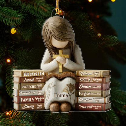 God Says I Am - Personalized Acrylic Ornament GOJS10312